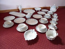 XL Porzellan Tee Service Giraud Sauviat 1836 Limoges 37 teilig blaue Blume