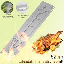 Flammlachsbrett Edelstahl 52cm