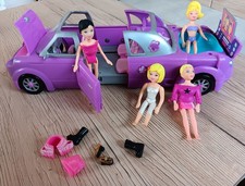 Polly Pocket : Auto- Limousine - Cabrio & 4 Puppen / Bitte Beschreibung lesen **