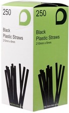 1000 Black Flexi Straws 210mm