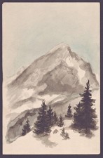Alfred Spitzner Parsberg Alpspitze Garmisch Aquarell Zeichnung 1947