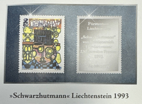 Silberbriefmarke hundertwasser - silberbriefmarke,