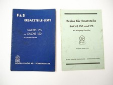 F&S Sachs 150 175 Motor mit Viergang Getriebe Ersatzteilliste Preisliste 1954