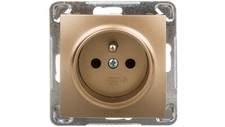 OSPEL IMPRESJA Einzelsteckdose mit Goldmetallic GP-1YZ/m/28 Wandsteckdosen