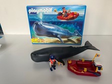 Playmobil Set 4489 Pottwal Wal mit Forscher und Boot komplett TOP mit OVP+BA