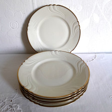 Volkstedt Elfenbein 6 Kuchenteller / Frühstücksteller Porzellan