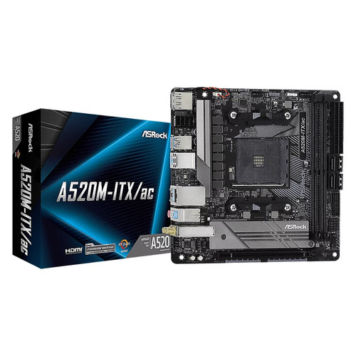 Asrock a520m itx mainboard - a520m-itx/ac,