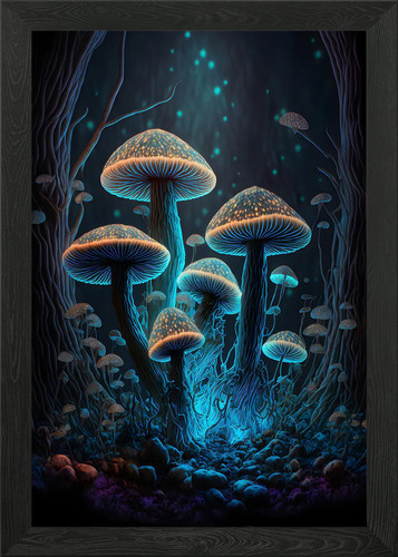 Psychedelische pilze gerahmtes - psychedelische,