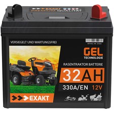 Rasentraktor Batterie 12V 32Ah GEL Plus Pol Rechts Aufsitzmäher ersetzt 30Ah