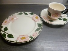 Villeroy & Boch Wildrose Kaffee-Gedeck 3-tlg Teller Tasse Untertasse Wild-Rose