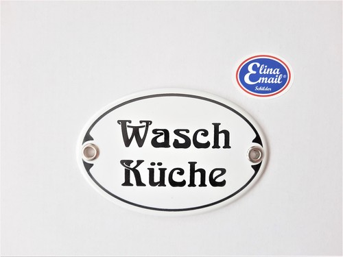 Waschküche emailleschild - -,