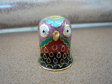 Cloisonne Fingerhut Eule Figur