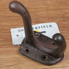 Garderobenhaken Gusseisen Kleiderhaken Wandhaken Antikbraun Doppelhaken L137S-B