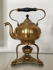 Teekanne Kupfer/Messing mit Stövchen ENZER & LOEFF  Berlin um 1900