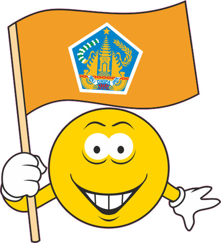 Aufkleber smily mit - mit, fahne