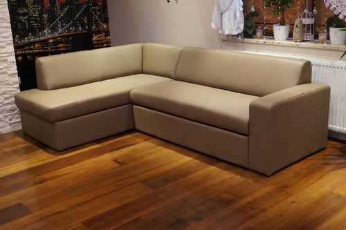 Mocca echtleder ecksofa 164 - echtleder,