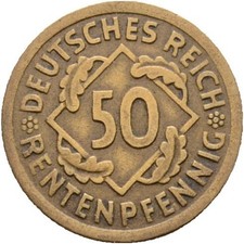 Weimar 50 Rentenpfennig 1924 A