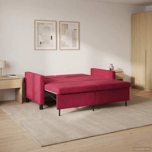 Vidaxl schlafsofa weinrot - schlafsofa,