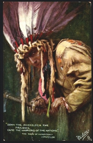 Künstler indianer mit - künstler-ak,