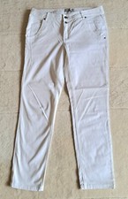 Weiße enge 7/8 Damen Jeans in weicher Baumwoll Stretch Qualität Gr 42