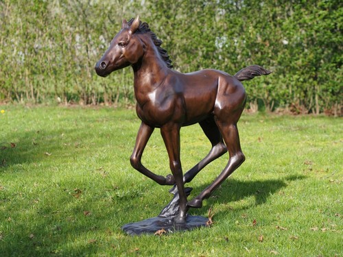 Bronze figur rennendes - bronze,