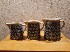 Altes 3 Kannen-Set Dekor Pfauenauge. Bunzlauer Art