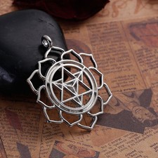 Merkaba Anhänger  Meditation Zinklegierung silber   ca 39x31 mm  1x 