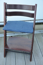 Stokke Trip Trap Hochstuhl guter Zustand Nussbaum geölt dunkelbraun 3 Auflagen