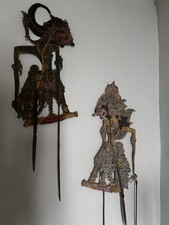 2 Indonesische Schattenfiguren Wayang Kulit