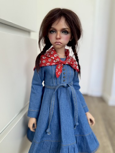 Handmade denim dress for bjd - denim,