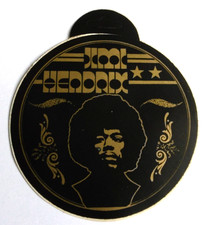 Werbe-Aufkleber Jimi Hendrix Gitarrist Sänger Komponist Rockmusik USA 70er