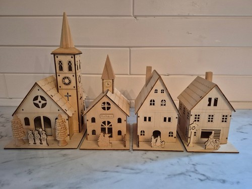 Dekohausbausatz mit kirche - mit,
