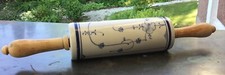 Porzellan antikes Nudelholz Teigrolle Strohblumenmuster Länge 41cm