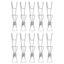  10 Pcs Kleiderbügel Clips Klammern Metall Groß Kleidung Wäscheklammer