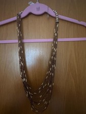 Esprit Modeschmuck Damen Halskette in Braun/Champagner ungetragen ca. 90 cm