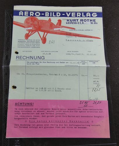 Alte rechnung rothe - k., aero