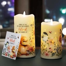 LED-Kerze - 2 Motivkerzen mit