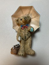Sammelfigur Teddy  Bär Regenschirm Gilde Vintage