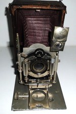 DR. KRUGENER (Hüttig-Lloyd) 9X12 FLACHBETT-Balgen-PLATTENKAMERA * Objektiv RAPID