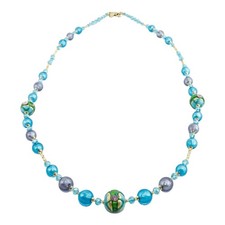 Murano Glas Halskette hellblau
