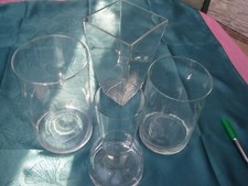 4 verschiedene Glasgefäße - zum Bepflanzen - Windlicht - Steinesammlung