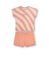 Sanetta Mädchen Schlafanzug kurz Rosa Apricot gestreift Baumwolle 98 104 116 128