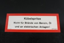 Hinweisschild Schild Feuerwehr Kübelspritze Kennzeichnung 41,8cm x 14,7cm