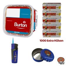 Burton Volumentabak GIGA Box à 400g + Zig-Zag Extra Hülsen + Taschenaschenbecher