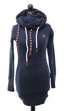 Naketano Lecker Mädsche Damen Long Hoodie Pulli S blau Schlauchkragen Sweat