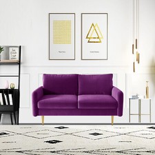 Fabric Loveseat with Golden