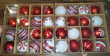 2Pack Christbaumkugeln Kunststoff Baumschmuck 32 Kugeln OVP Rot Weiß neuwertig