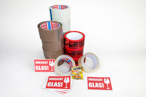 Klebeband vorsicht glas - "vorsicht, glas"