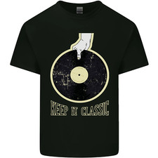 Vinyl Records Keep it Classic DJ Decks Herren Baumwolle T-Shirt Tee Oberteil
