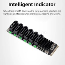 M.2 NVME PCI-E PCIE X4 X8 X16 to 6 Port 3.0 SATA Adapter Card Riser III ASM1166